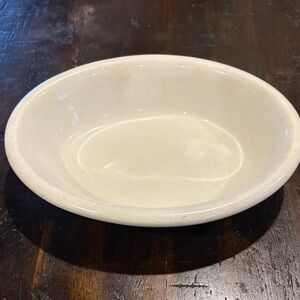 Cream Ceramic Oval Serving Bowl